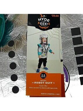 Target Hyde & Eek Infant Robot Suit Costume 0-6 Months Halloween Tunic Hat